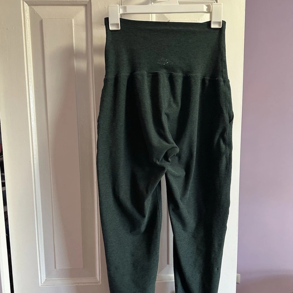 Dark Green High-Waisted Maternity Joggers